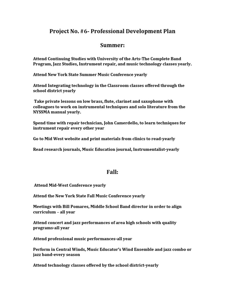 Professional Development Plan Pdf