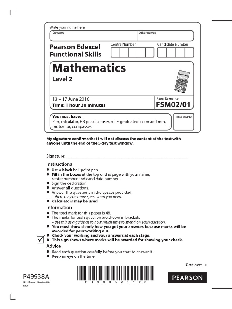 Free functional skills maths level 2 practice tests pdf image