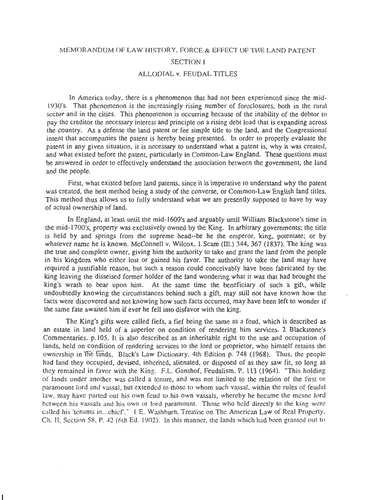 Land Patents Memorandum of Law PDF