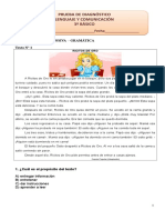 Prueba de Diagnóstico Lenguaje Y Comunicación 3º Básico: Alumno (A) - Fecha