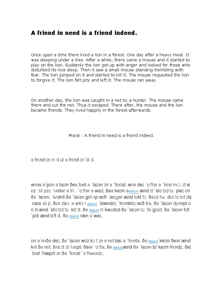 A Friend In Need Is A Friend Indeed Maʊs Maʊs Maʊs Maʊs