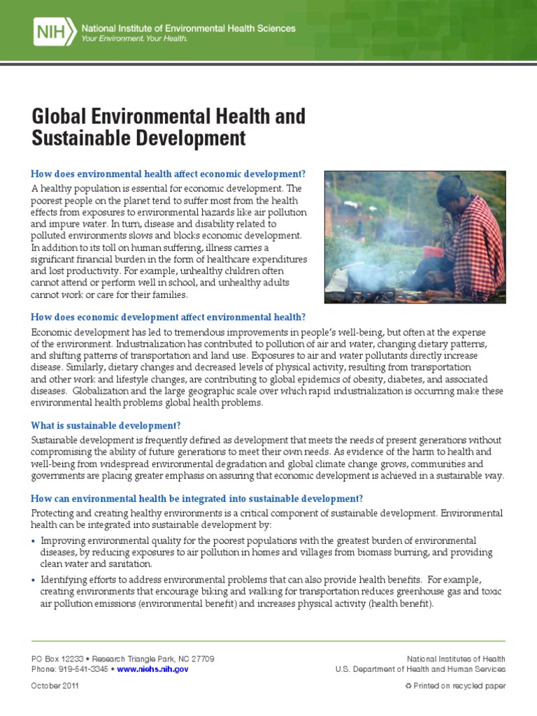 Global Environmental Health and Sustainable Development 508 | PDF | Non ...