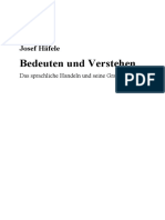 Bedeuten Und Verstehen. Das Sprachliche Handeln Und Seine Grammatik