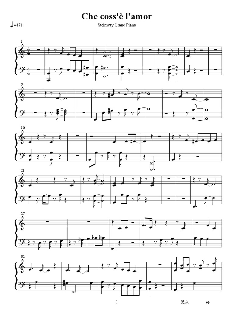 Che Coss è L Amor Spartito Pianoforte