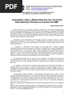 Bioterrorismo1ComentariossobreoBioterrorismActaluzdoAcordoSobreBarreirasTecnicasaoComerciodaOMC