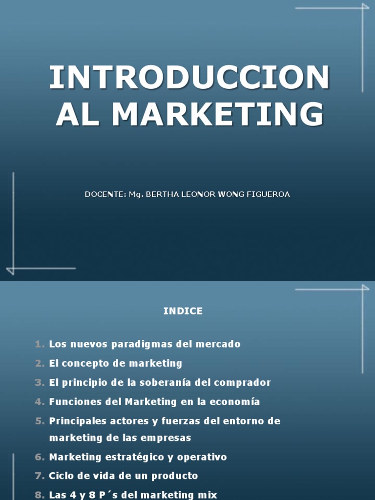 1 Introduccion Al Marketing | PDF | Marketing | Producto (Negocio)