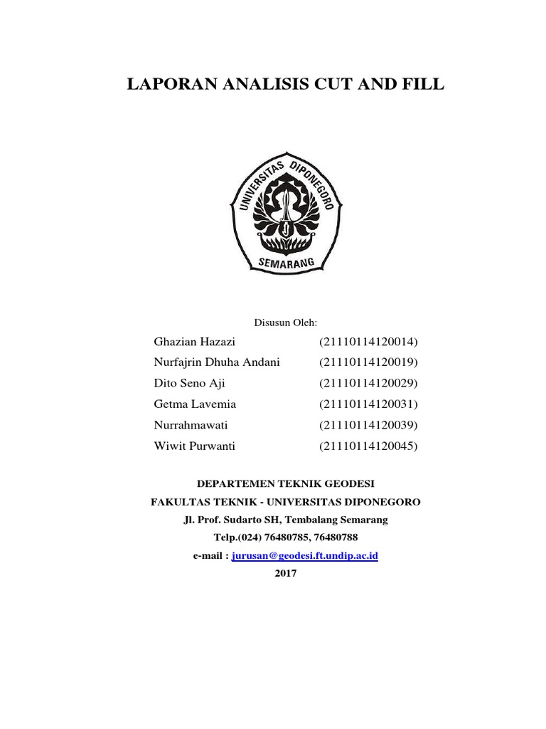 Laporan Cut and Fill Menggunakan Software ArcGIS 10.3 PDF