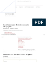 Electronics Tutorials: Resistance and Resistive Circuits MCQ/Quiz