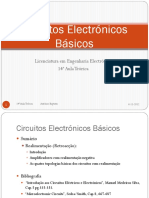 Circuitos Electrónicos Básicos: Licenciatura em Engenharia Electrónica 14 Aula Teórica