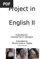 Project in English II: Submitted By: Christian Roi D. Elamparo Submitted To: Ma'am Lovely A. Padilla