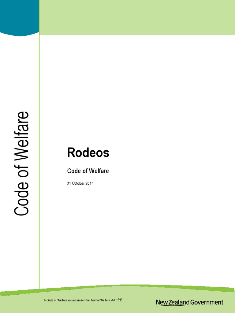 Rodeo Code of Welfare | PDF | Rodeo | Animal Welfare
