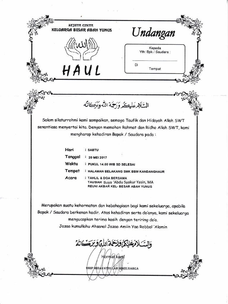 Undangan Haul PDF PDF