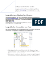 Cara Membuat Database Dengan Excel Disertai Form Entri Data