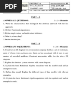 Part - A Answer All Questions:: Unit Test - 1