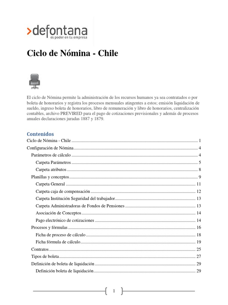 Ciclo de Nómina Chile | PDF | Salario | Lenguaje de programación