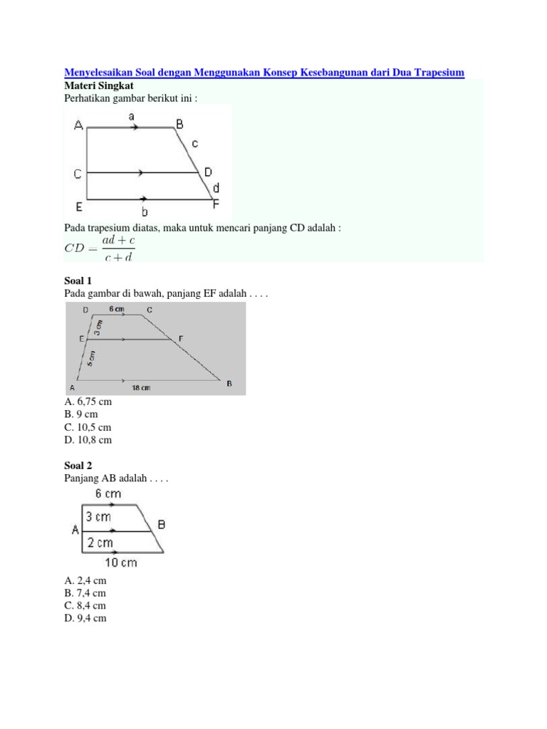 Kesebangunan Trapesium
