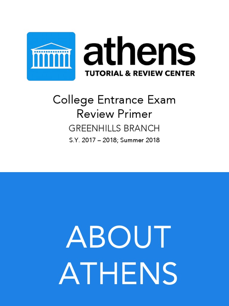 Athens College Review Primer | Sat | Physics & Mathematics