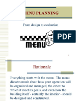 Menu Planning: From Design To Evaluation