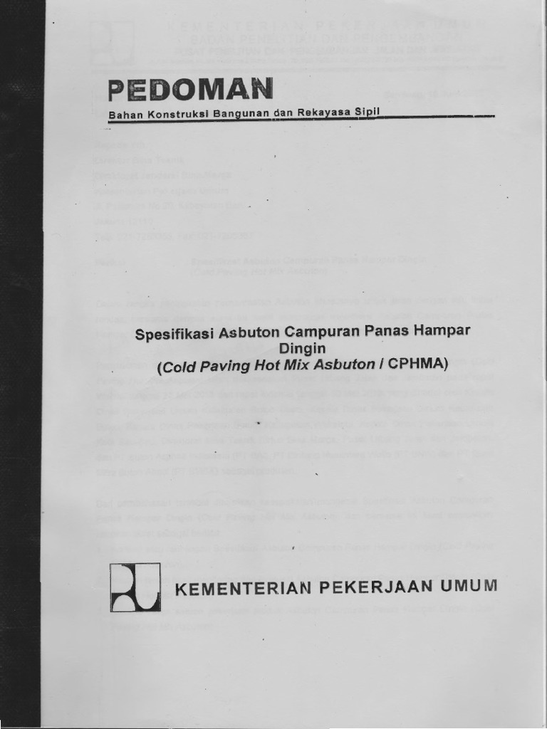 Spek Khusus + Ahsp Cphma PDF | PDF | Teknologi & Rekayasa