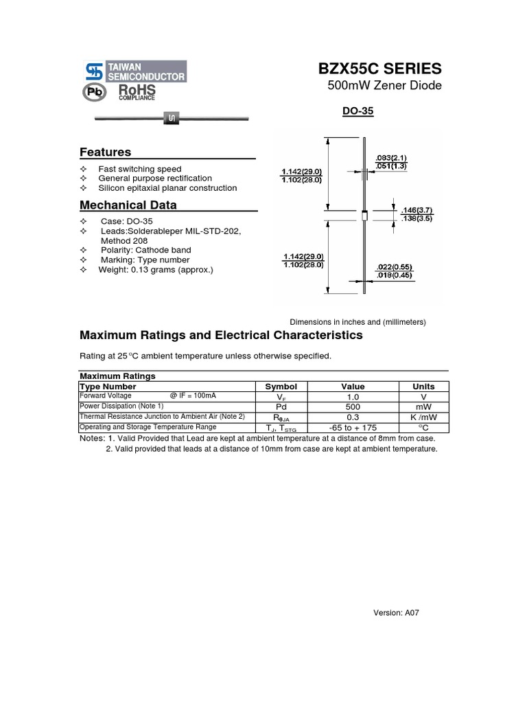 dioda zener datasheet.pdf Components