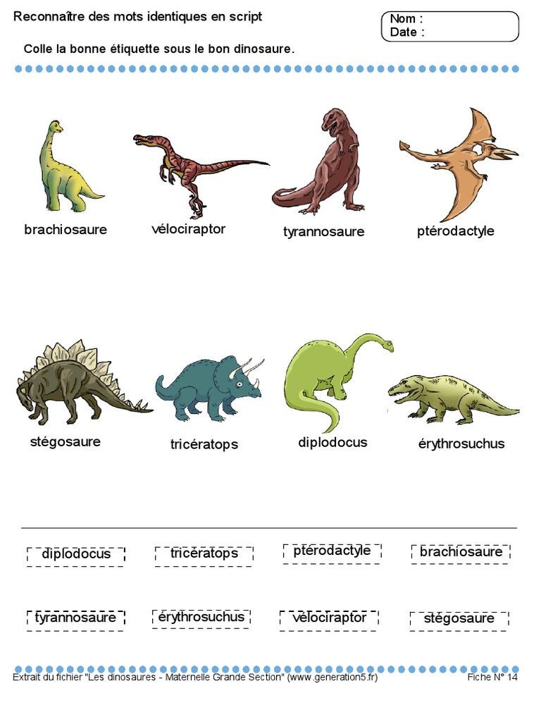 Exposé Sur Les Dinosaures à Imprimer Lecture Dinosaure | PDF