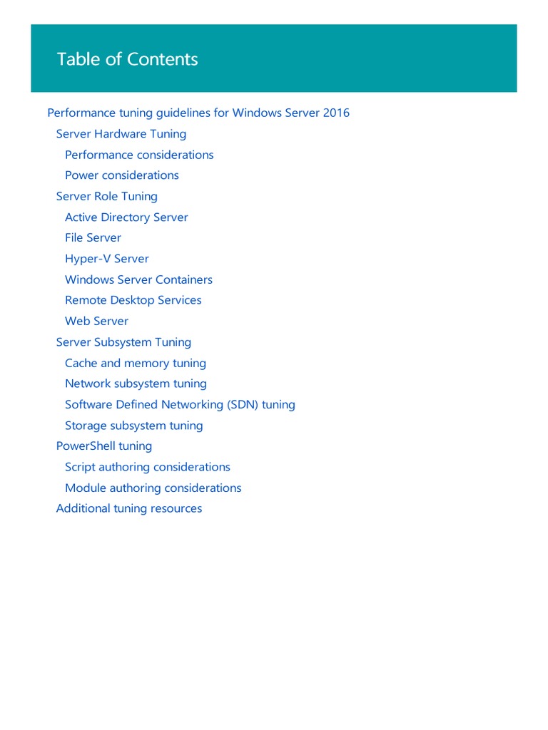 IIS PERFORMANCE TUNING WINDOWS SERVER 2016 intelligence overview