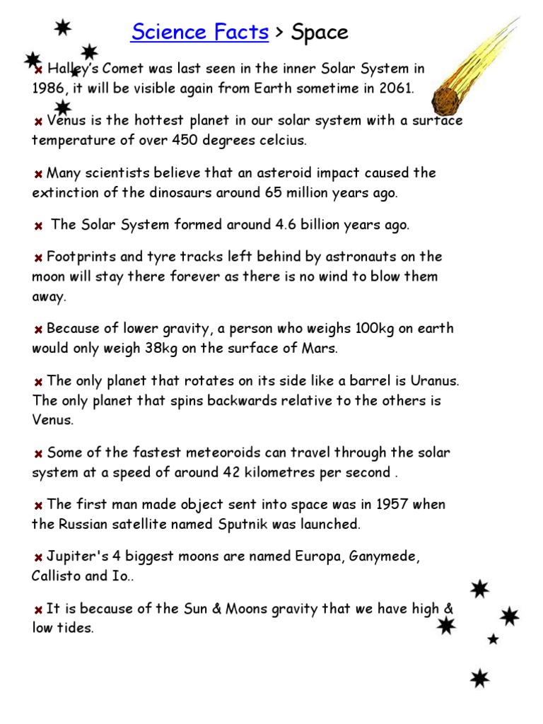 Fascinating Space Science Facts | PDF | Social Science | Science ...