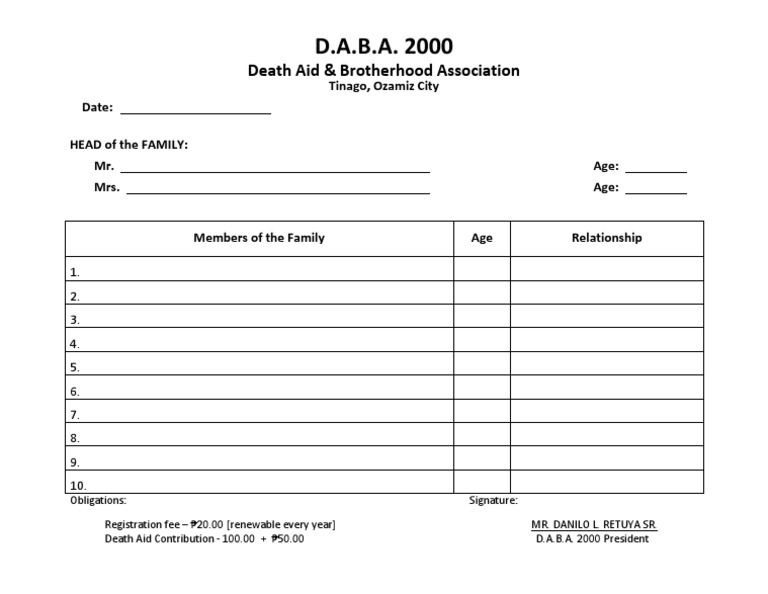 D.A.B.A. 2000: Death Aid & Brotherhood Association | PDF