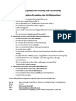 B.Inggris: Expression Certainty and Uncertainty (Mengungkapkan Kepastian Dan Ketidakpastian)