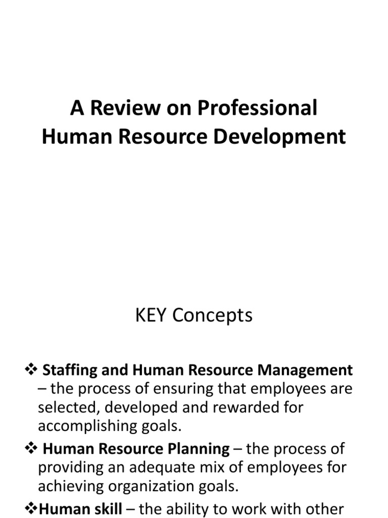A Review On Human Resource Development | PDF | Performance Appraisal ...