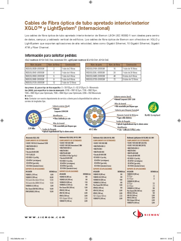 Siemon Xglo and Lightsystem Indoor Outdoor Tight Buffer Emea - Spec ...