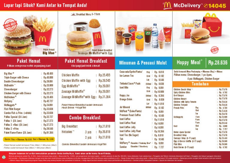 Mcdelivery Menu 62 in PDF | PDF