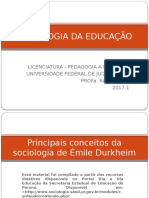 Sociologia Educação Durkheim