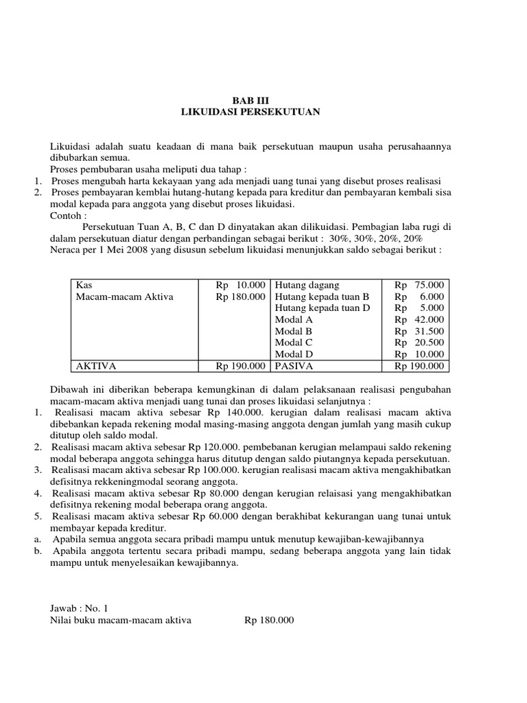 Soal Likuidasi