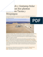Solarpack y Gestamp Solar Inauguran Dos Plantas Solares en Tacna y Moquegua