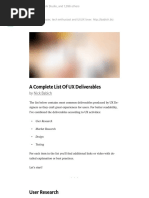 A Complete List of UX Deliverables - UX Planet