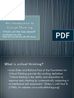 Critical Thinking Workshop 21