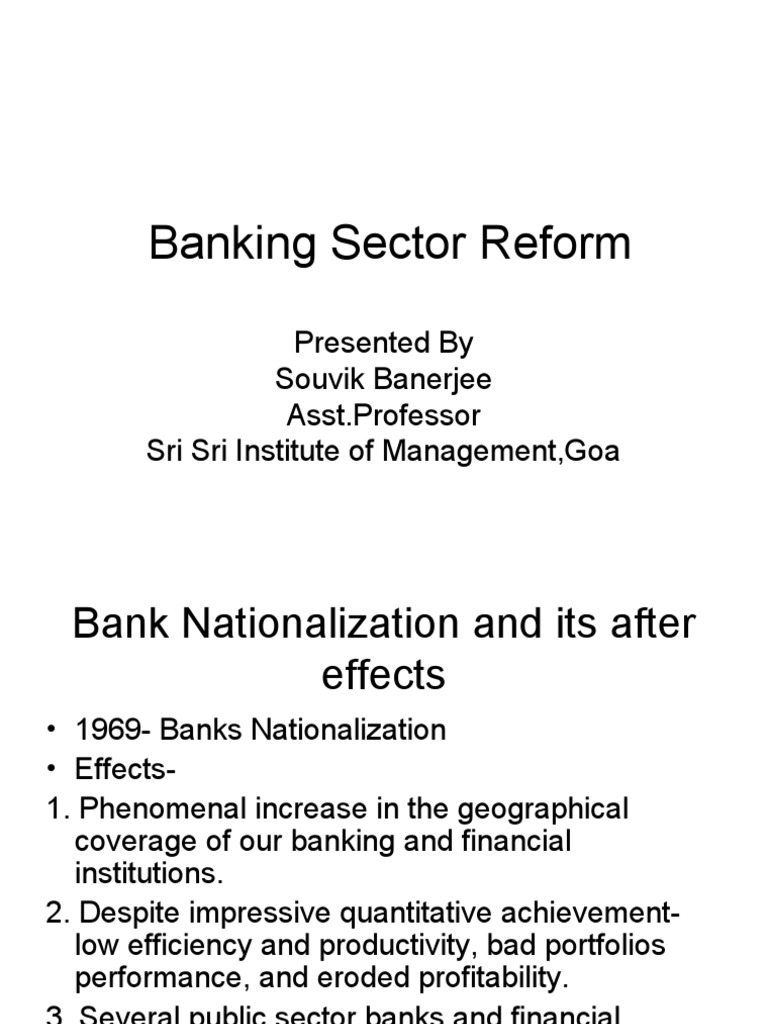 Banking Sector Reform - Class4 | PDF | Business | Banks