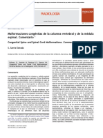 Malformaciones Conge Nitas de La Columna Vertebral y de La Me Dula Espinal. Comentario