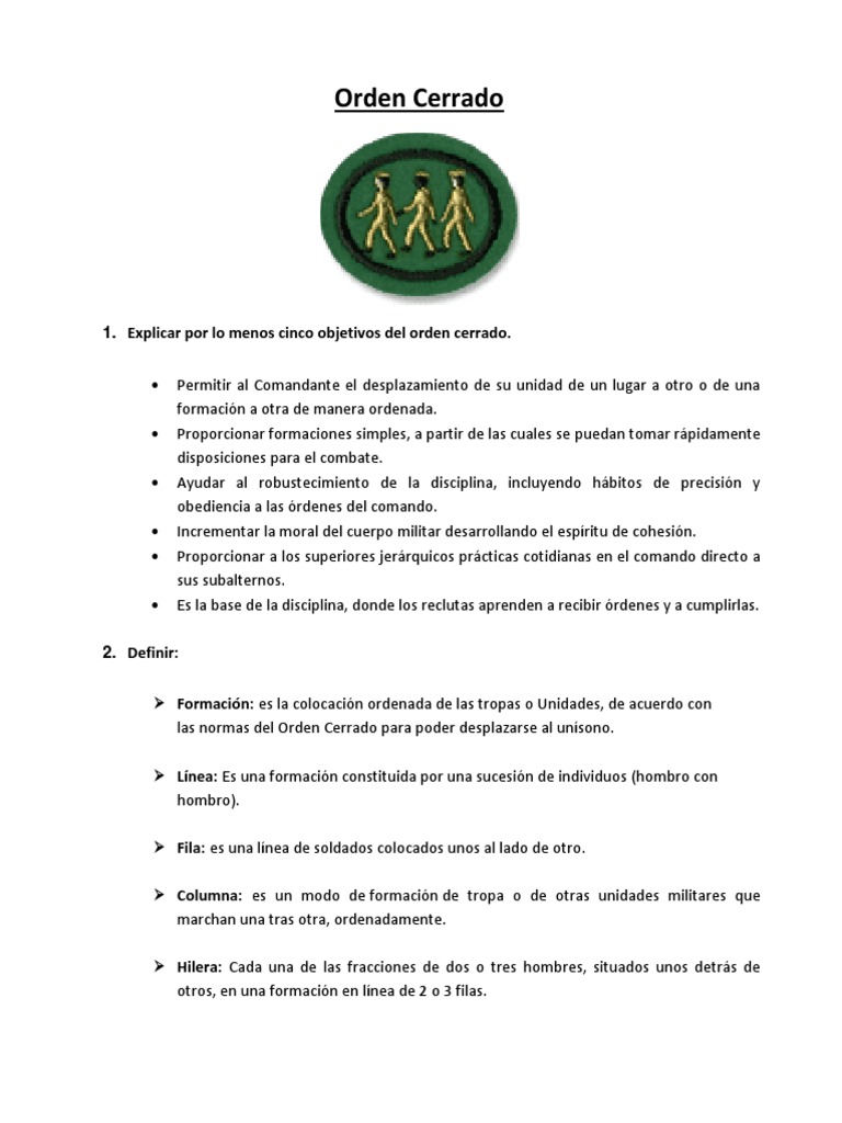 Orden Cerrado | PDF | Militar | Operaciones militares