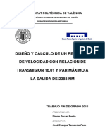 TERUEL - Diseño y Cálculo de Un Reductor de Velocidad Con Relación de Transmisión 16,01 y Par Máx...