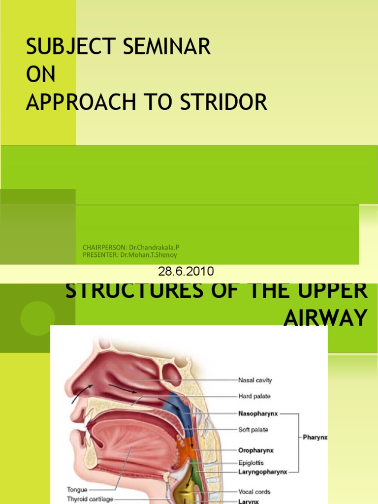 Comprehensive Guide to Stridor Management | PDF | Medicine | Epidemiology