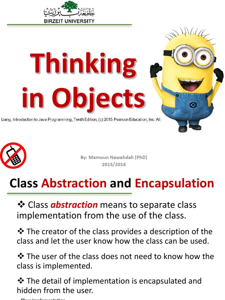 Thinking in Objects: By: Mamoun Nawahdah (PHD) 2015/2016 | PDF | Class ...