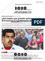 ¿Qué Implica Que Grandes Países Desconozcan La Constituyente de Maduro