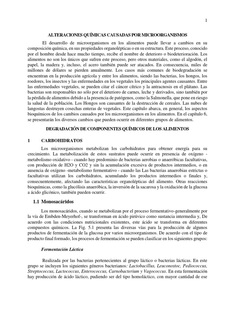 Deterioro químico por microorganismos | PDF | Leche | Alimentos