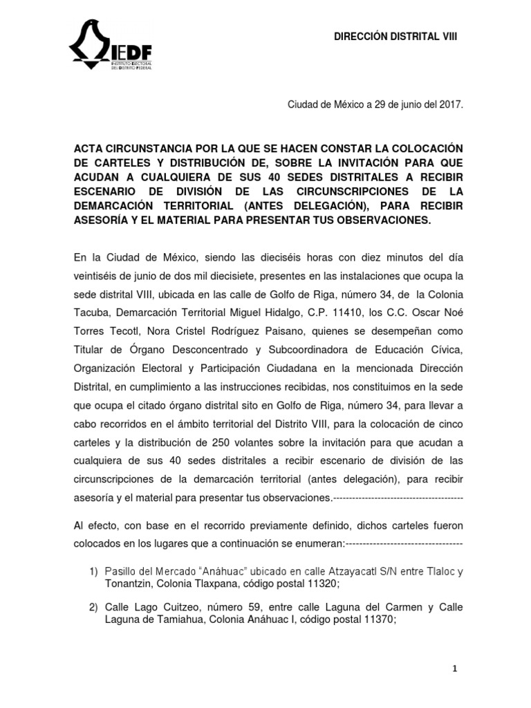 Acta Circunstanciada Ciudad de México