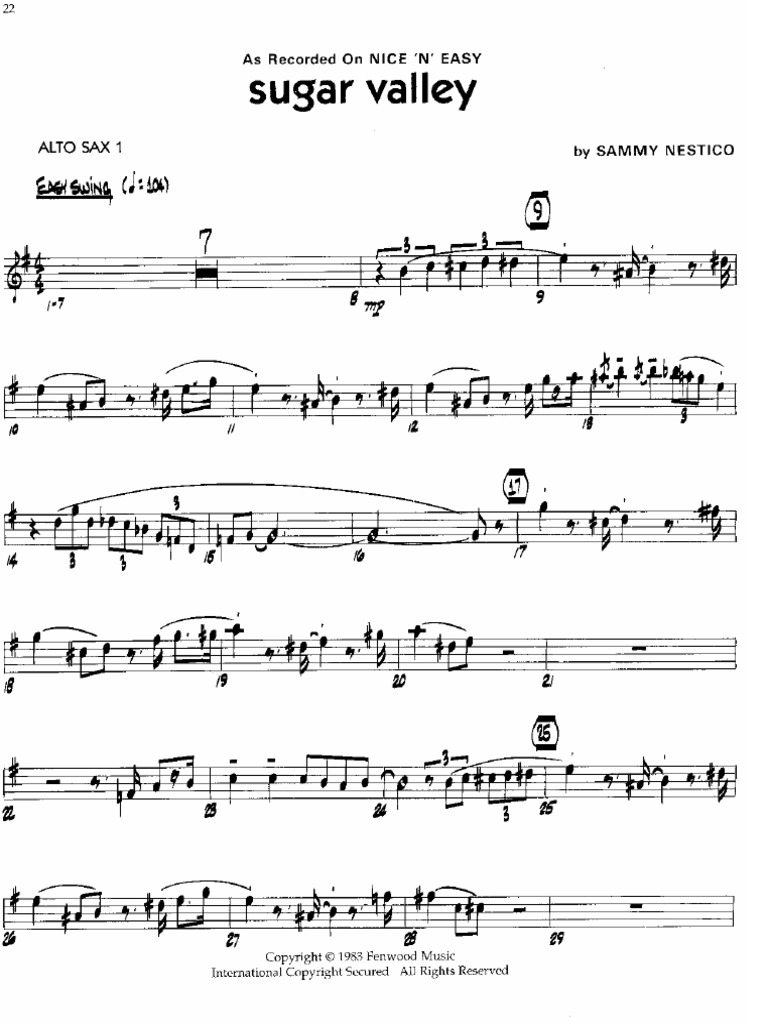 Sugar Valley FULL Big Band Nestico PDF