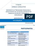 Consejo Consultivo Disposiciones Técnicas para El Aprovechamiento Del Gas Natural