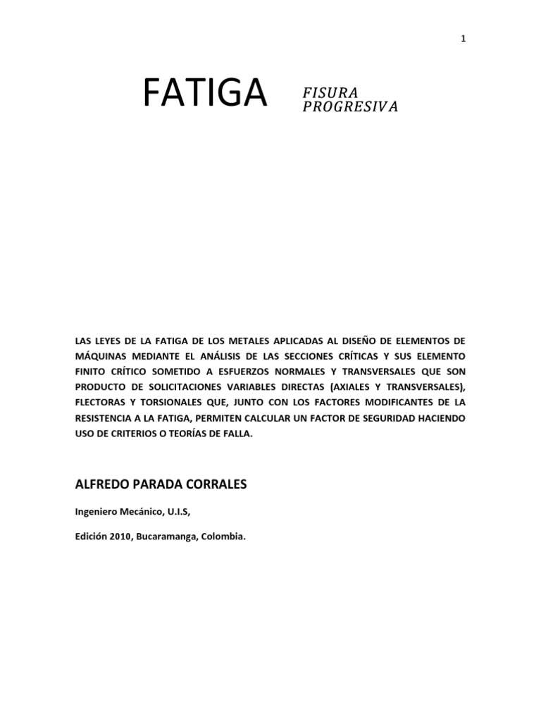 Leyes de Fatiga en Diseño de Máquinas | PDF | Fatiga (material ...