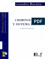 Criminología y Sistema Penal - Alessandro Barata | Tesseract - Cualificación en Ciencias Penales